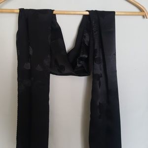Italian black silk blend scarf